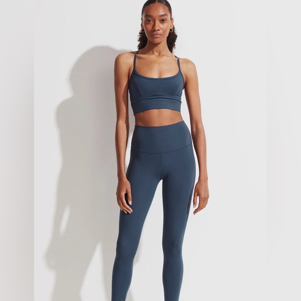 NWOT - VARLEY Always High Legging  and Bra Set - Navy Slate size XS/S